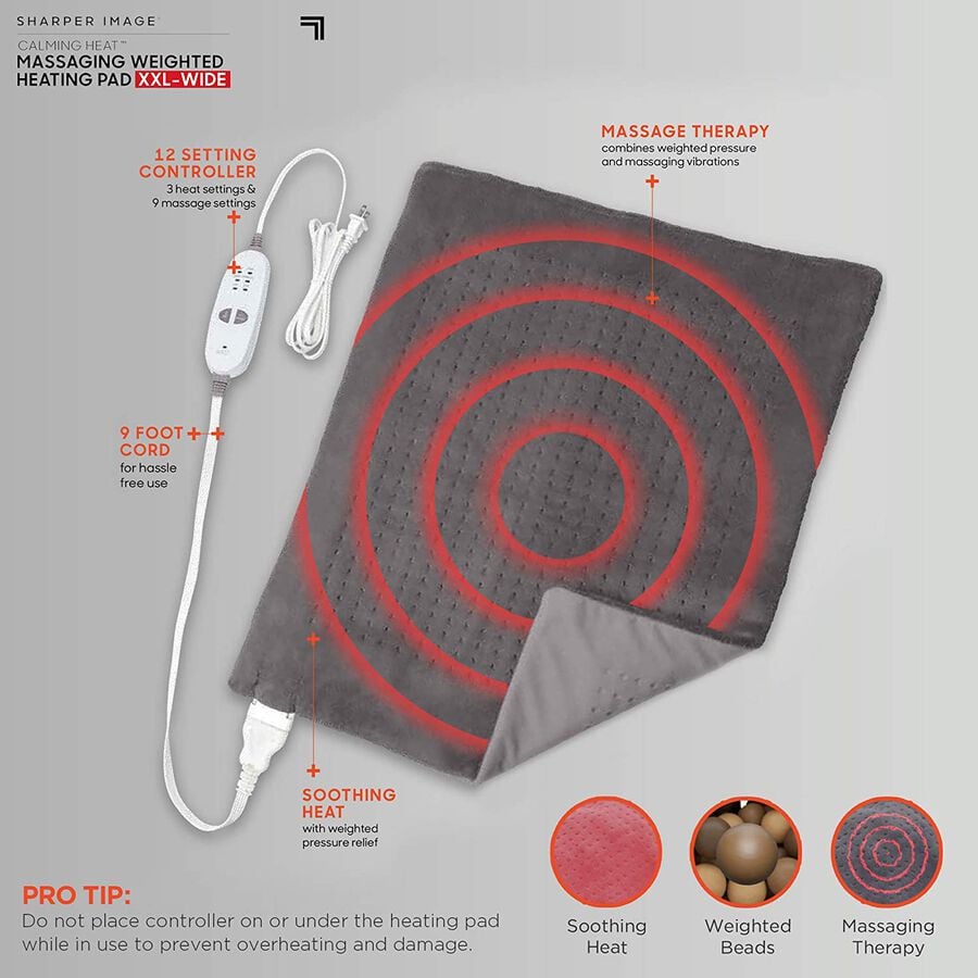 HSA Eligible Sharper Image® Calming Heat XXLWide Massaging Weighted